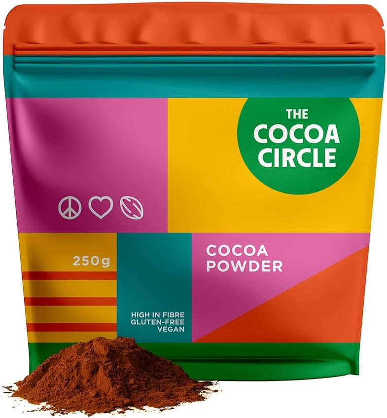 Poudre 100% pur cacao - 250 g - Cacao non sucré de haute qualité pour la pâtisserie, les desserts et le chocolat chaud - Riche en antioxydants et en minéraux