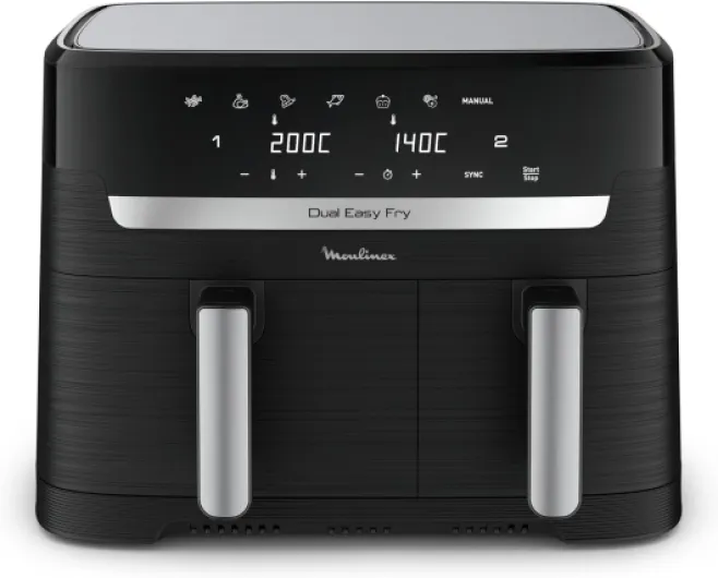 Easy fry Essential inox, 8,3L, Jusqu'à 8 personnes, 7 Programmes intuitifs, Air Fryer, Repas complet, synchronisation, Économie d'énergie, Application dédiée, EZ901820 8,3 L Noir