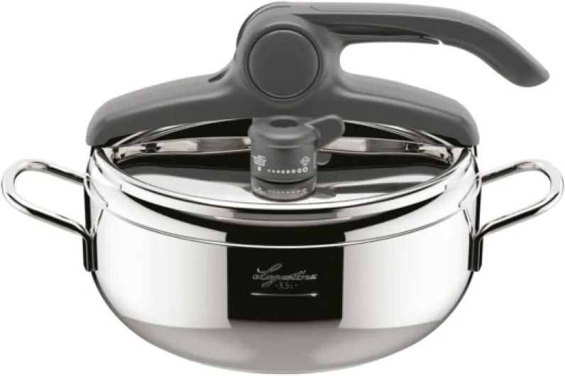 Irradial Control Lagoeasy'UP Autocuiseur 3,5 L en Acier Inoxydable 18/10 Ø 22 cm, Casserole Induction et à Gaz, Couvercle à Ouverture Facile, Fond Irradial Plus Triple Couche 3.5 L Unique