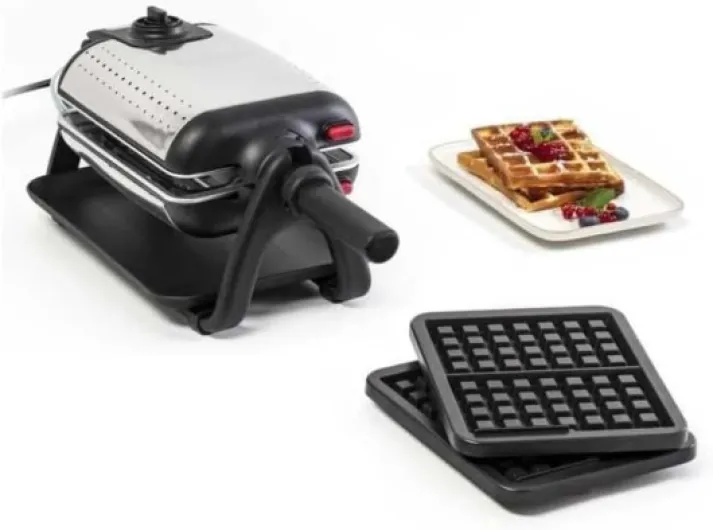 Gaufrier semi professionnel, 1200 W, Thermostat réglable, Voyant lumineux, Poignée rotative et rabattable, Résultat parfait, Nettoyage facile, King Size WM756D12