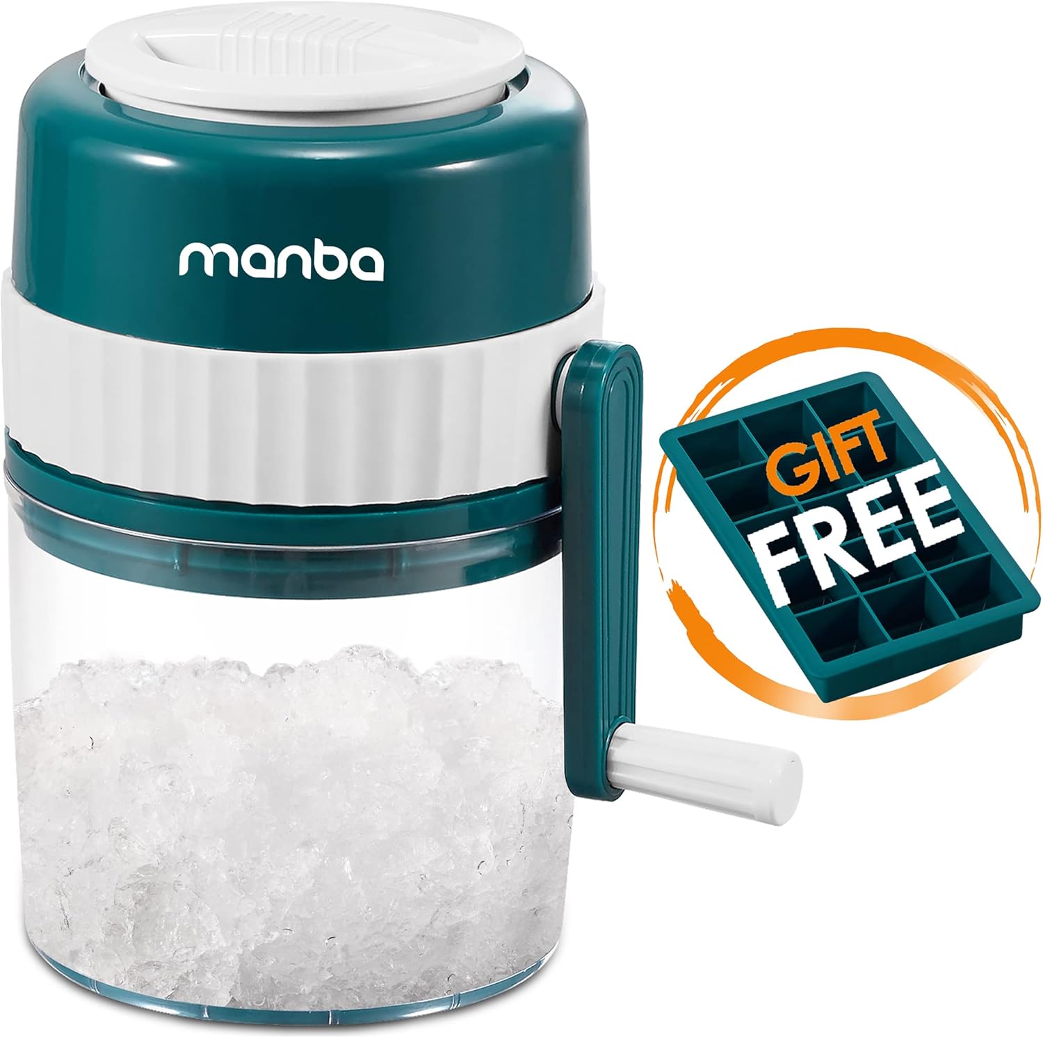 Ice Shaver and Snow Cone Machine, Premium Portable Ice Crusher with Free Ice Cube Trays - BPA Free
