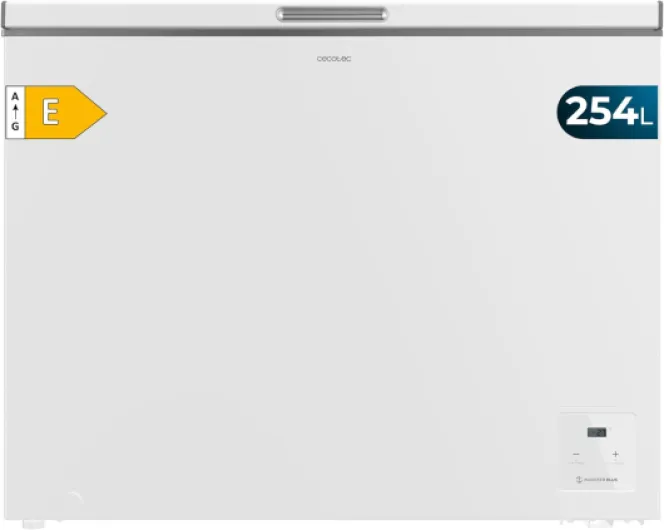 Congélateur Coffre Blanc 254 Litres Bolero CoolMarket Chest 254 White E - Congélateur,83,5 cm de Hauteur et 104 cm de Largeur,Inverter Plus,Convertible en Réfrigérateur, Classe E,Fast Freezing Capacité 254 L