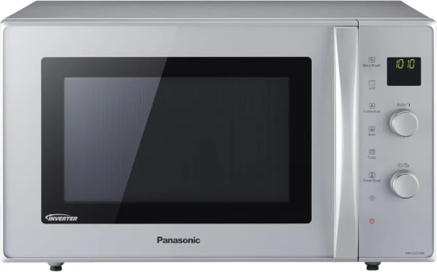 NN-CD575MEPG - Four 3 en 1 Combiné, 27L, Inverter, Chaleur tournante à 100-220°C, Gril Quartz 1300W, Micro-ondes 1000 W, Plat Crispy, Plateau tournant 34 cm, Argent – Version FR
