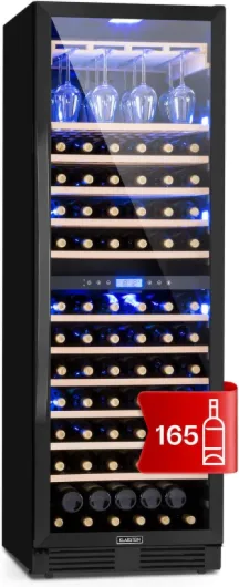 Cave a Vin Encastrable, Caves à Vin de 425L avec une Porte en Verre, Cave a Vins à Double Zone, Bar Intérieur/Extérieur, Frigo Vin, Cave a Vin de Vieillissement, Cave à Vin 162 Bouteilles