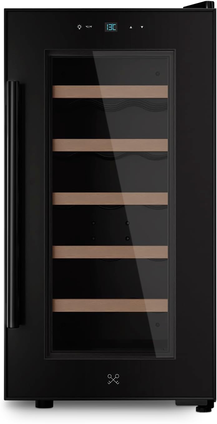 CAVCB18 - cave de conservation 18 bouteilles pose libre, capacité 50 L, design élégant, système thermoélectrique