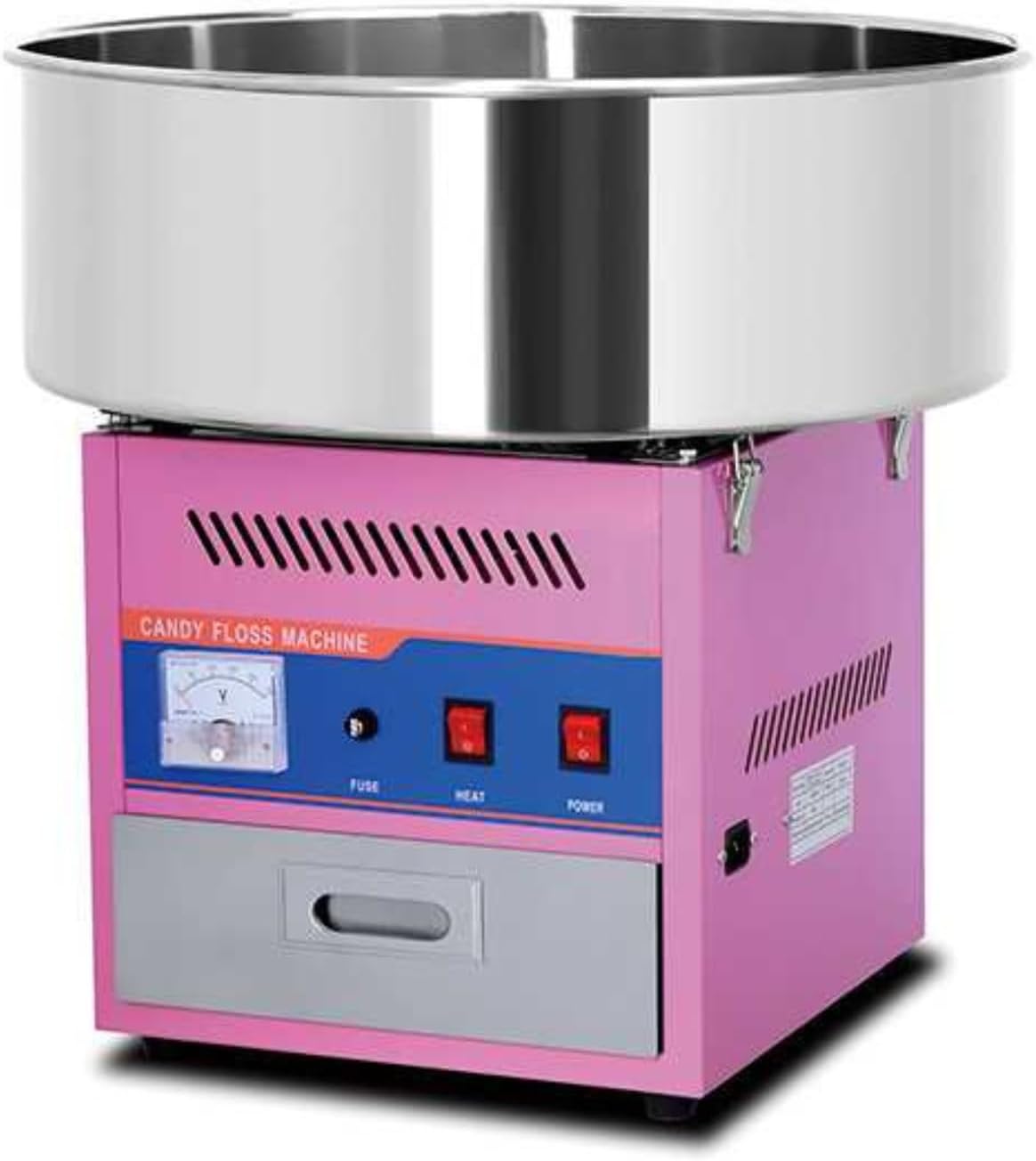 Machine à Barbe à Papa Professionnelle – Acier Inoxydable, Production 1,8 kg/h, 50 cm – Idéale pour Fêtes Foraines, Anniversaires et Événements