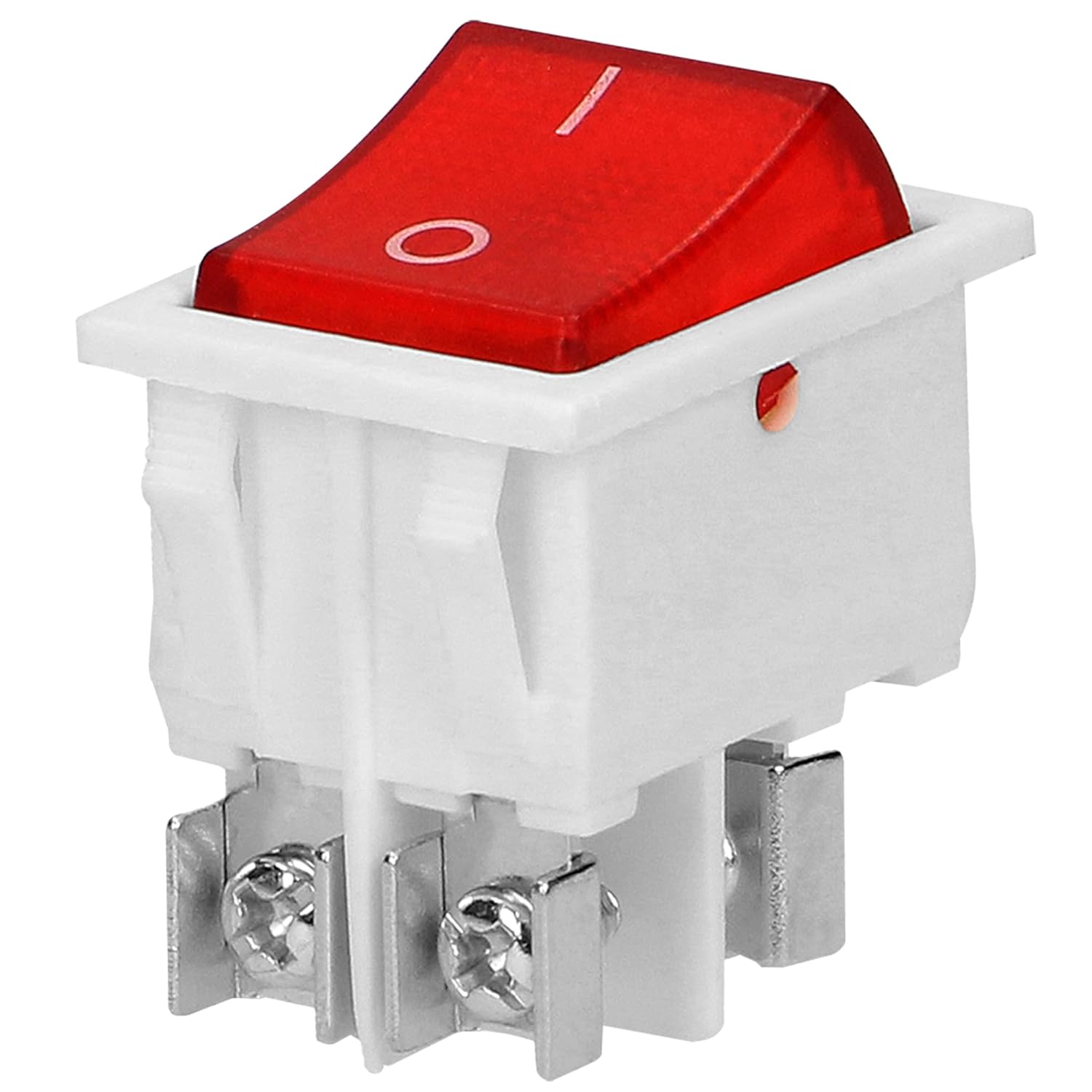 Interrupteur avec Voyant Lumineux Interrupteur avec Bouton Rétroéclairé Bouton On Off à Bascule Encastrable pour Installation Dans le Cockpit ou Multiprise (boîtier blanc/bouton rouge) boîtier blanc / bouton rouge