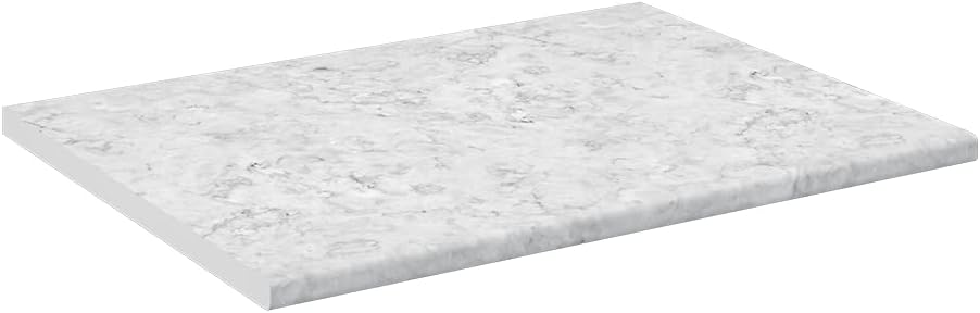 Plan de Travail Cuisine R-Line, Marbre Blanc, 80 cm Blanc 80 cm