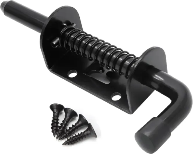 2pcs Goupille de loquet à ressort Loquet Porte en acier Inoxydable, Verrou à Ressort de Portail Loquet de Porte Boulon Verrouillage pour Grange Garage Intérieur abri Jardin Armoire 128mm noir Noir - 128 Mm 2