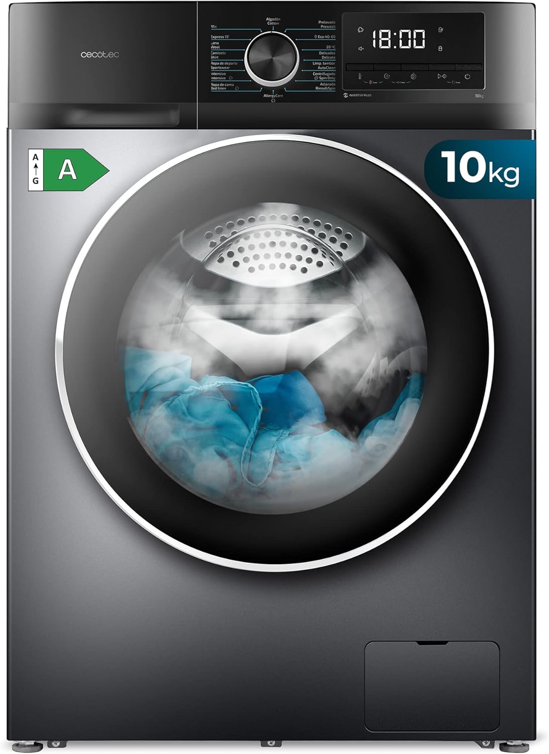 Lave-linge 10Kg Chargement Frontal Bolero Dresscode 10500 Inverter Steel A, 1950W, 1400 rpm, Moteur Inverter Plus, Basse Consommation, 16 Programmes, Lavage Vapeur, Delay Start, Acier 10 Kg Acier - Série 500