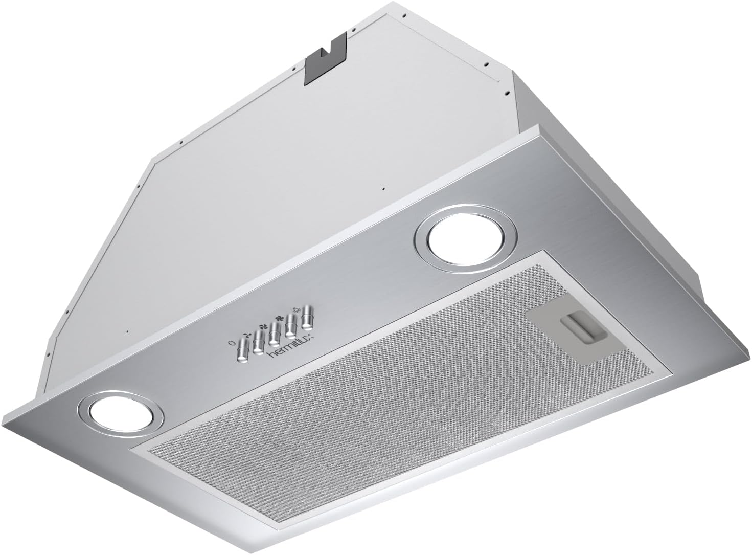 Hotte Aspirante Encastrable 52cm, 3 Vitesses, Évacuation & Recyclage, Débit d'Air Puissant 750m³/h, 68dB, Eclairage à LED, Inox TB02-52CM A