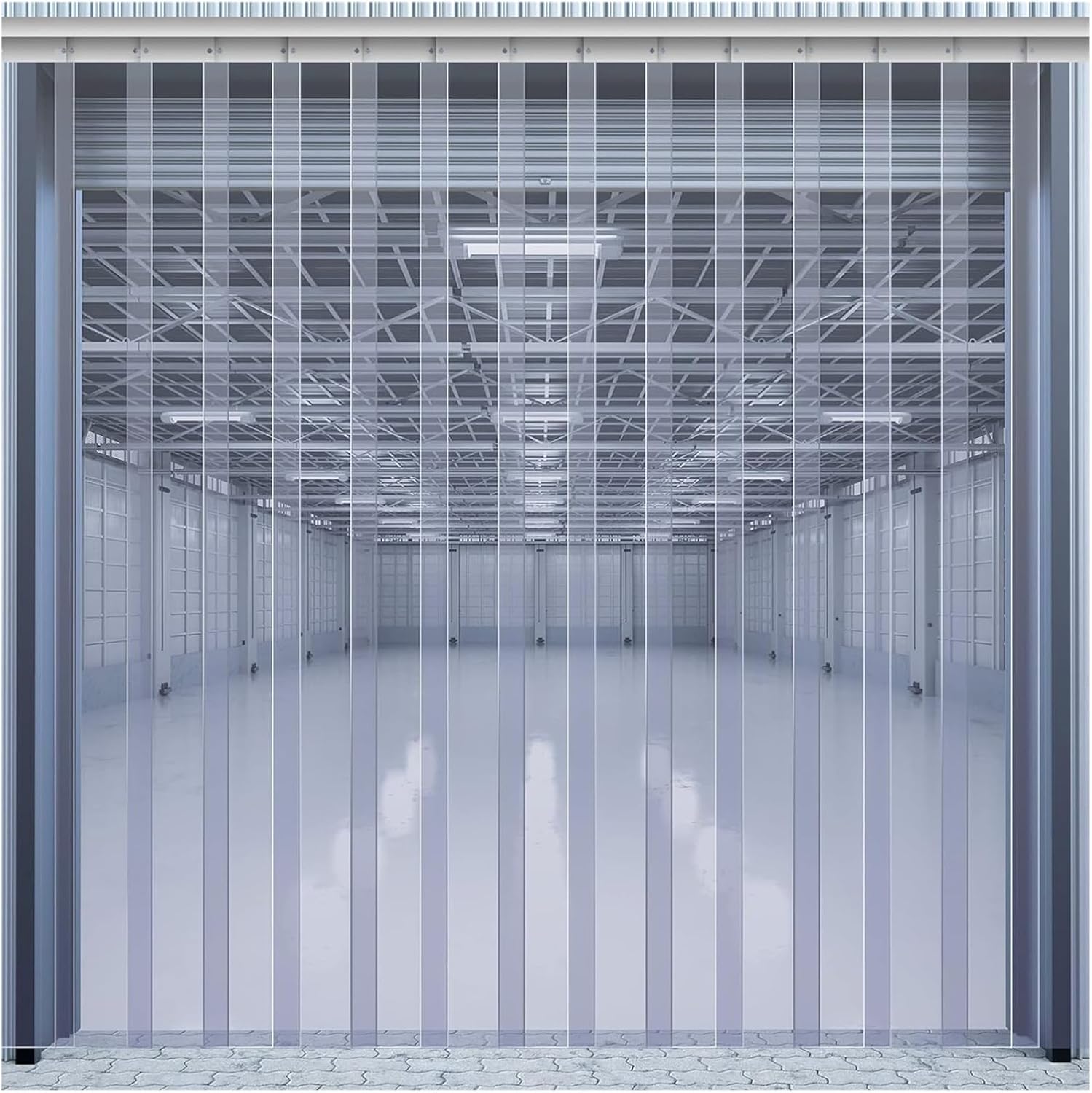 Clear Kit Rideau de Porte en PVC Rideau Laniere PVC Lisse Imperméable Commercial Congélateurs Entrepôt Garage Porte Salles Blanches Vinyle Robuste(1.05x2m) 105L X 200H cm (1 Panneaux)