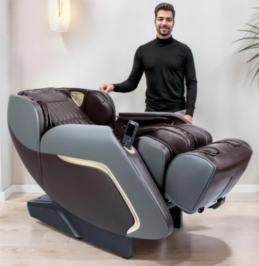 ® - Ananda Fauteuil de Massage 2D+ I Brun - Masseur avec 12 programmes I Pressothérapie - Dimmable - Technologie Prestige - Son 3D - Bluetooth - USB Ananda Brun