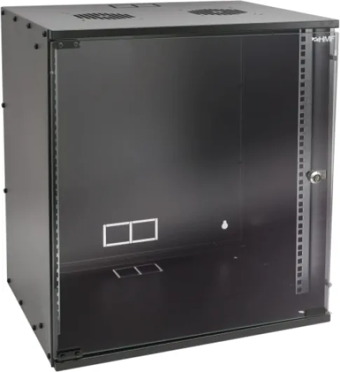 Baie de Brassage 19 Pouces, Armoire réseau 12U avec Porte vitrée, Profondeur 400 mm, Coffret Mural pour Serveur, réseau et Informatique - Noir 12 U Noir