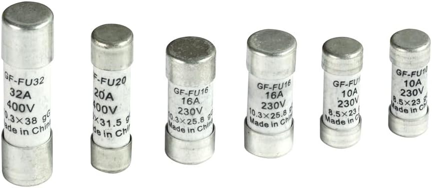 Gefom Lot de 6 fusibles 2X10A,2X16A,1X20A,1X32A