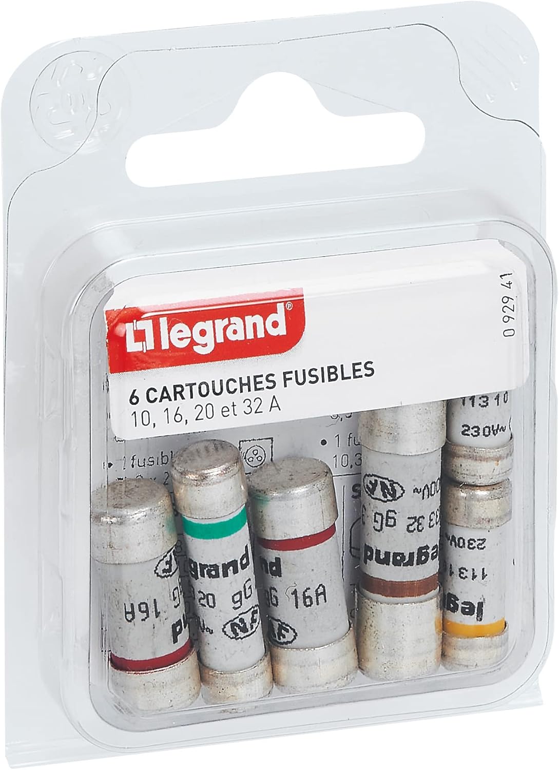 Lot de 6 cartouches fusibles pour porte-fusibles - sans témoin