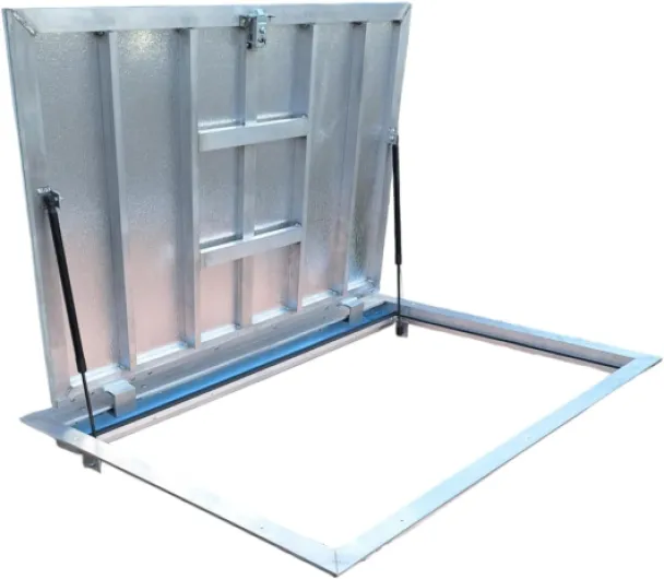 Trappe de sol Thermo Max 4, 80 x 130 cm, avec ressort à gaz, verrouillage avec poignée et joint à quatre côtés, couvercle de regard pour cave et puits d'inspection, cadre en profilé d'aluminium