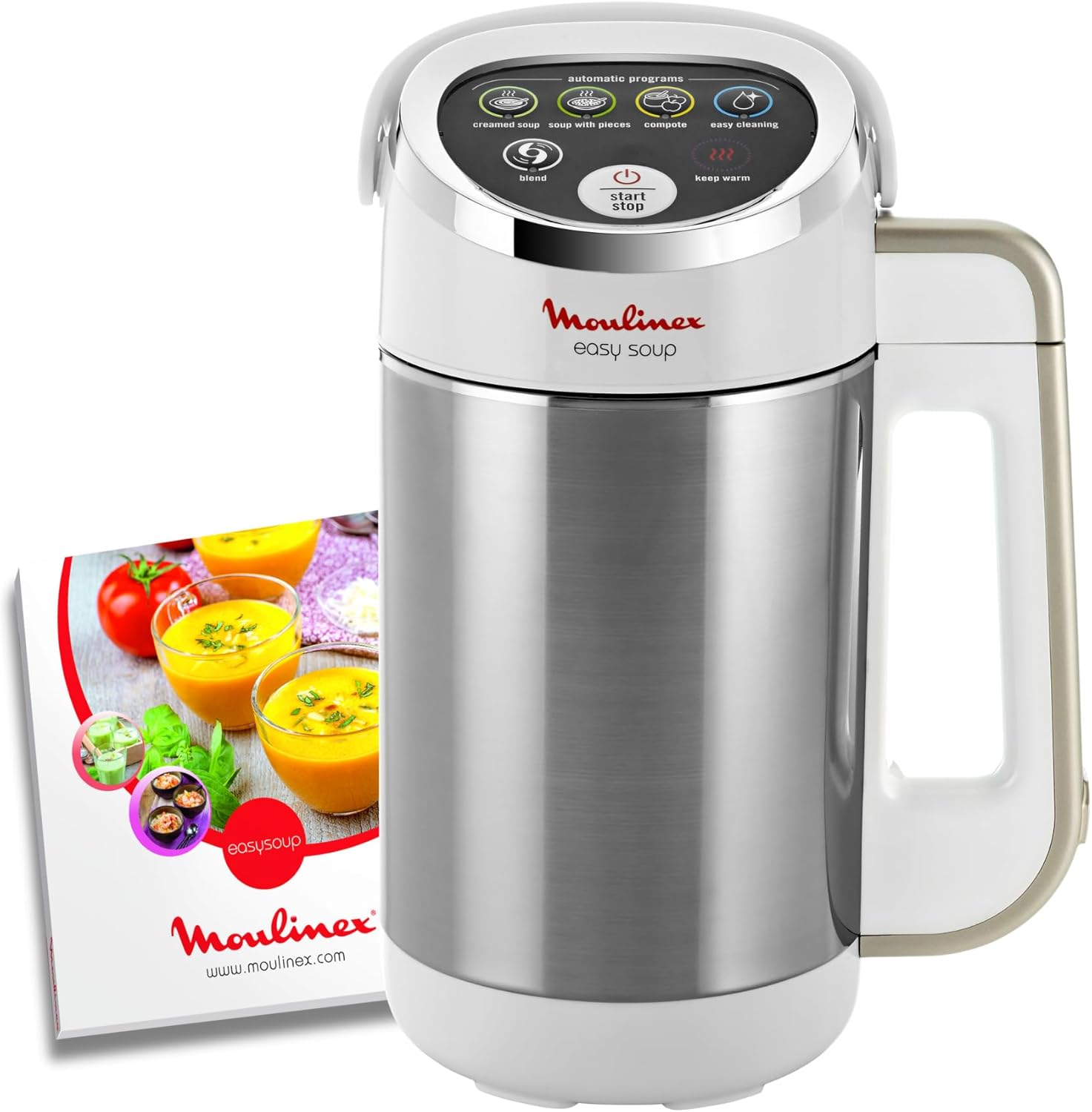Blender chauffant, 1000 W, Capacité 1.2 L, 5 programmes automatiques, Double paroi, Soupe, Velouté, Compote, Smoothie, Maintien au Chaud, Easy Soup silver LM841110