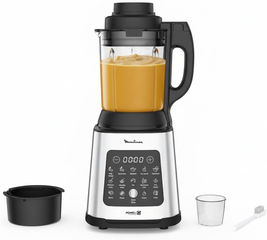Blender chauffant, 1400 W, 10 programmes automatiques, Lames amovibles, Fonction nettoyage en profondeur, Panier vapeur, Perfectmix Cook LM83SD10, Métal 1400W - Métal
