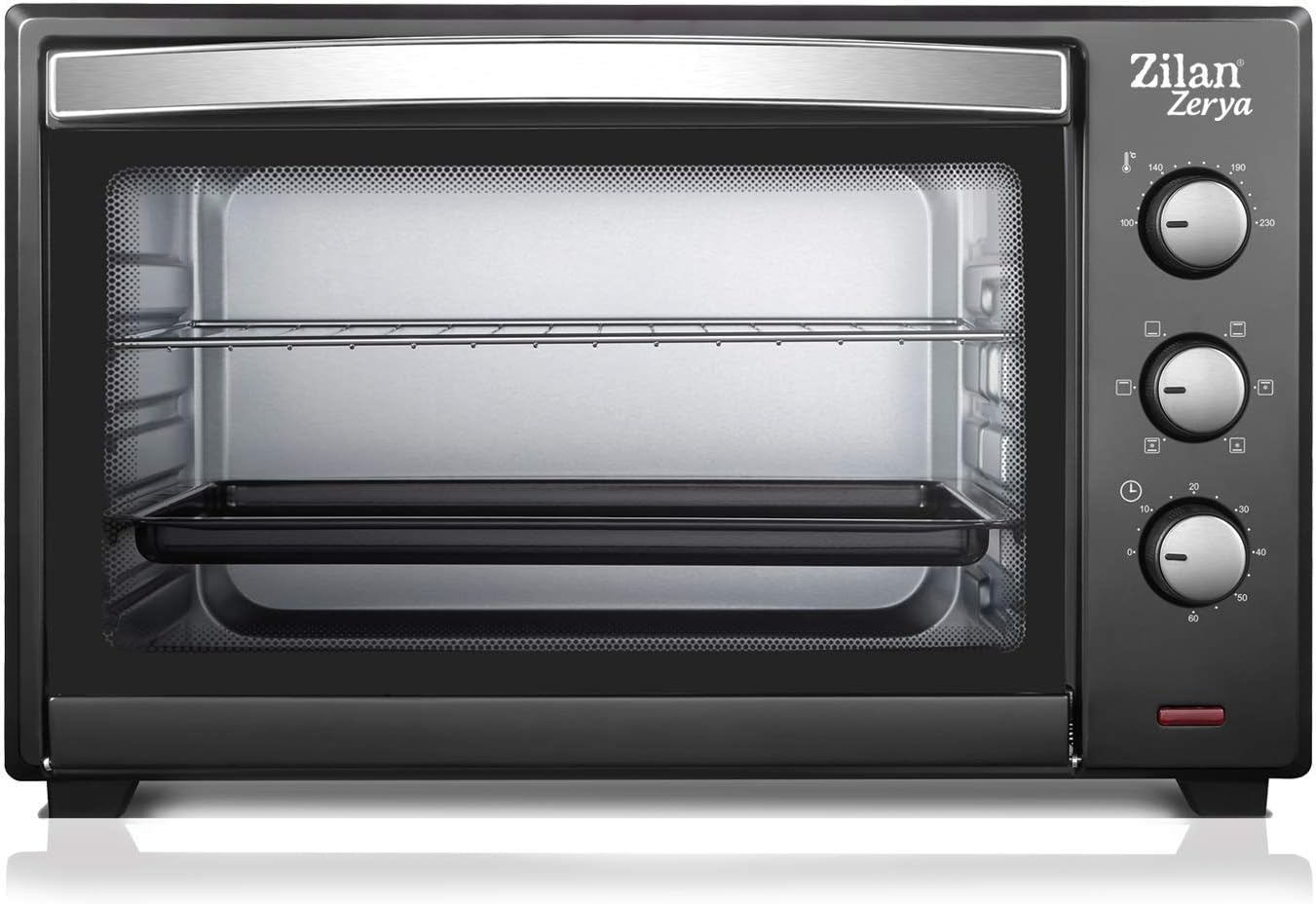 Four à Convection Electrique Zerya, 45L Multi Fonction, Programmable 230°, Minuterie 60 min, Arrêt Automatique, 2000W