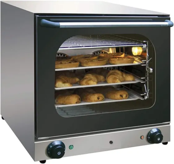 Four à Convection Professionnel – 4 Niveaux – 2 Ventilateurs – Température 0-300°C – Acier Inox – Cuisson Homogène et Rapide – Idéal pour Boulangeries et Restauration