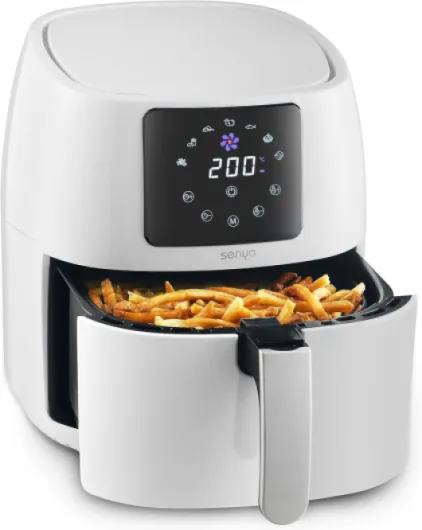 Friteuse sans huile à air chaud multifonction 4,5L Air Fryer, Couleur Blanche, My Air Cook, 7 programmes automatiques, 1400W, SYCK-AF002W