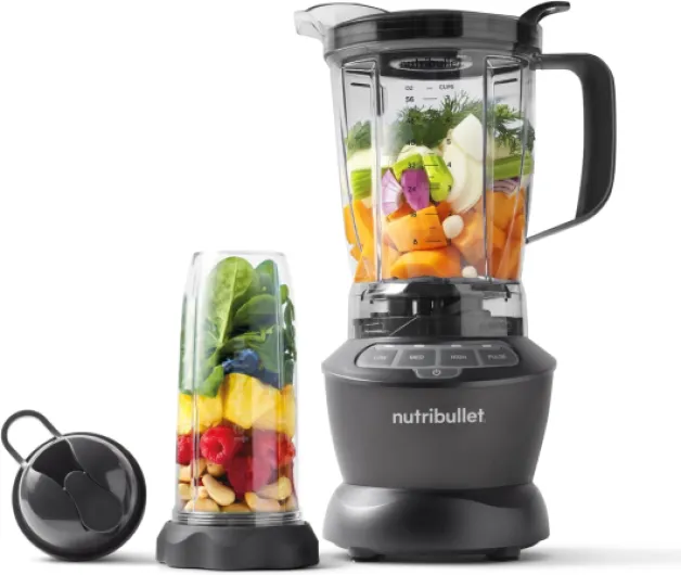Full Size Blender Combo, mixeur électrique, broyeur multifonctionnel, professionnel, puissance 1200 Watt, carafe 1,9l, verres 946ml et 710ml, noir, NBF500MB 1200w