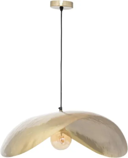 Atmosphera - Suspension Arlo - Abat-jour en Métal Doré D80cm - Ampoule Non Incluse E27 25W - Luminaire pour Salon, Cuisine, Bureau, Chambre