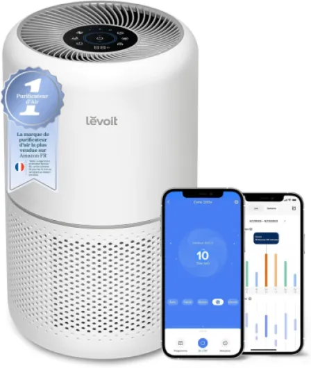 Purificateur d'Air HEPA Intelligent contre Allergie Pollen & Graminée, Purifier jusqu'à 50㎡, Surveille La Qualité de l'Air, Contrôle par App Alexa, 22dB Silencieux, Core 300S Intelligent, Core 300S