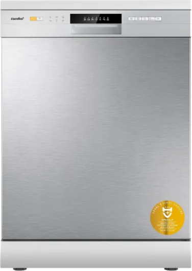 ' CDWPF1201PS Lave-vaisselle Pose Libre, 60 cm, 12 couverts, départ différé, fonction demi-charge, paniers flexibles - Acier Inoxydable, 49 dB, Commande Bouton