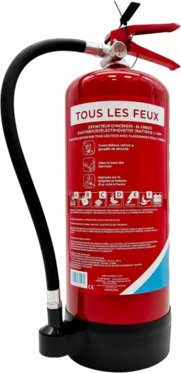 Extincteur (6 Liter) - Extincteur maison tous feux, Batterie lithium, Bureau, Cuisine, Voiture, Travail, Restaurant, Bateau - Fire extinguisher for all fires 6L