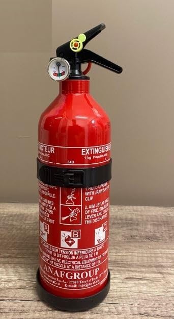 Extincteur à Poudre ABC pour Voiture Bateau Caravane et Maison avec manomètre homologué NF 1KG Fire Shop