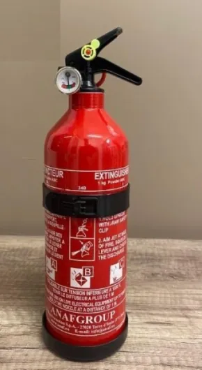 Extincteur à Poudre ABC pour Voiture Bateau Caravane et Maison avec manomètre homologué NF 1KG Fire Shop