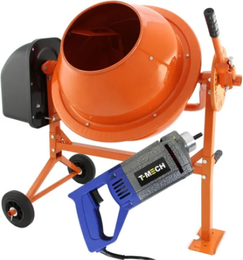 Bétonnière Électrique 70L 30trs/min & Vibrateur à Béton Mèche 2m 4860 vpm- Ensemble Outil Complet Travaux Bétonnage Rénovation Aménagement Paysager Construction Bâtiment