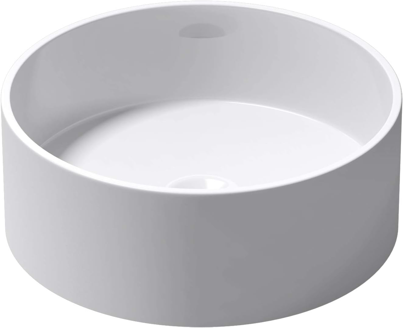 Sogood Vasque à Poser Ronde Blanc Lavabo Circulaire Évier 40x40x15cm Lave Mains Salle de Bains Colossum804