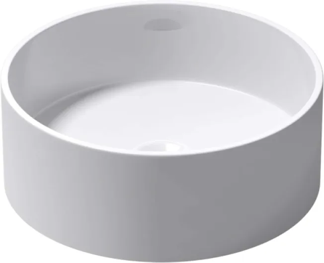 Sogood Vasque à Poser Ronde Blanc Lavabo Circulaire Évier 40x40x15cm Lave Mains Salle de Bains Colossum804