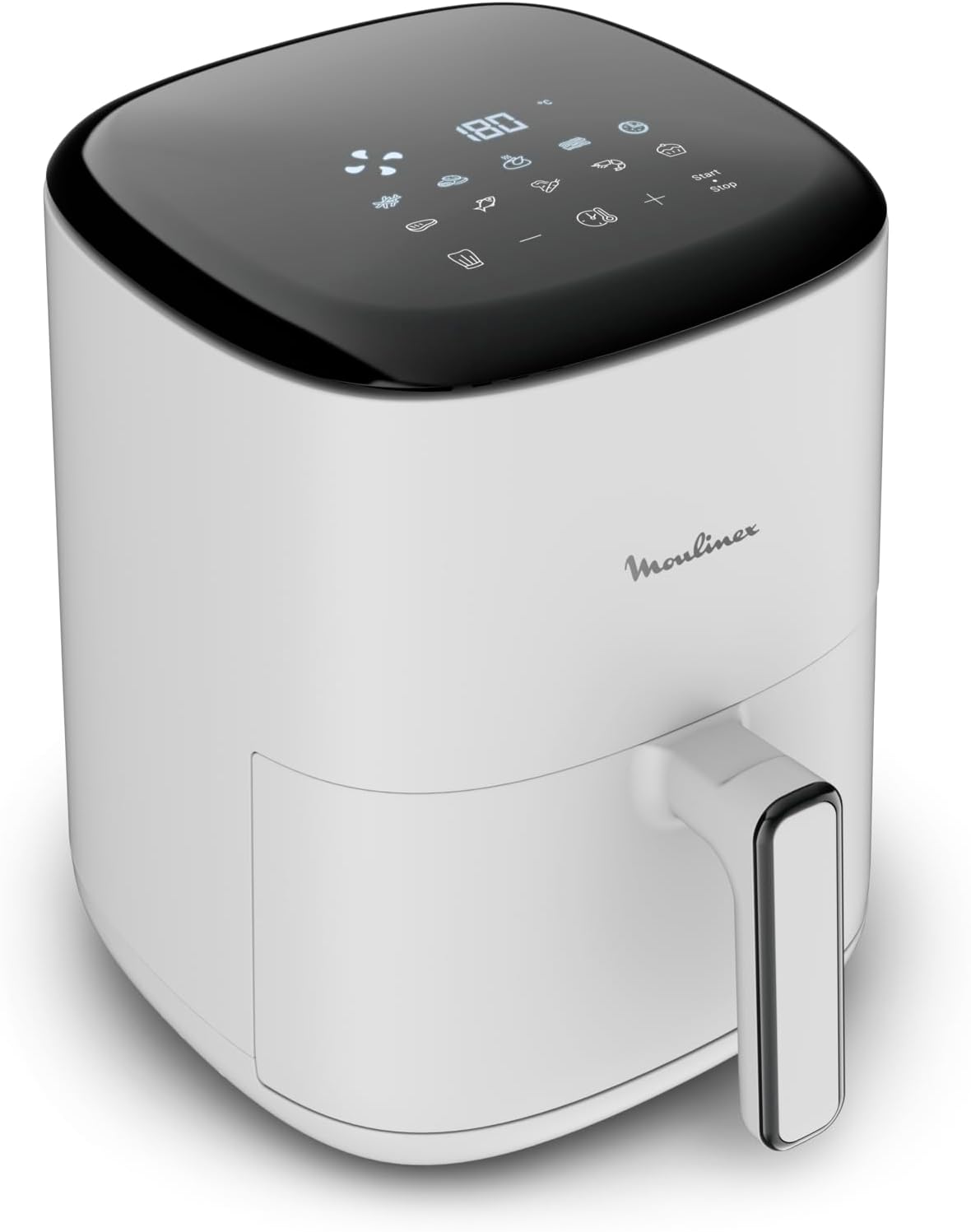 Easy Fry Compact Friteuse sans huile, 3 L, 4 personnes, 10 programmes automatiques, Ecran digital, Format compact, air fryer EZ145A20, Beige 3 L Gris