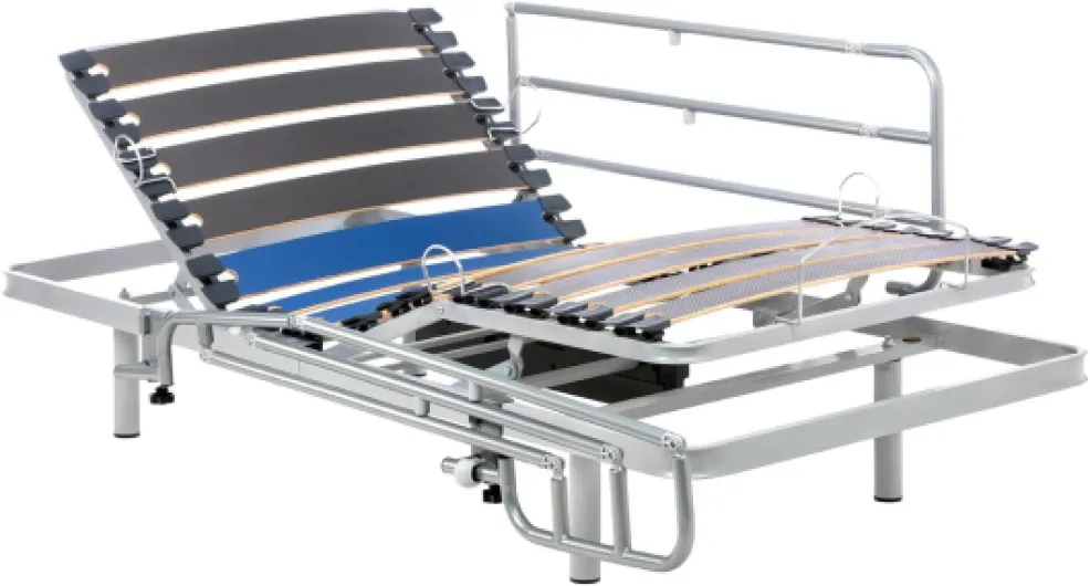 Lit Électrique Renforcé - Barres de Lit Rabattables Résistantes (90x190, Télécommande + Barres)