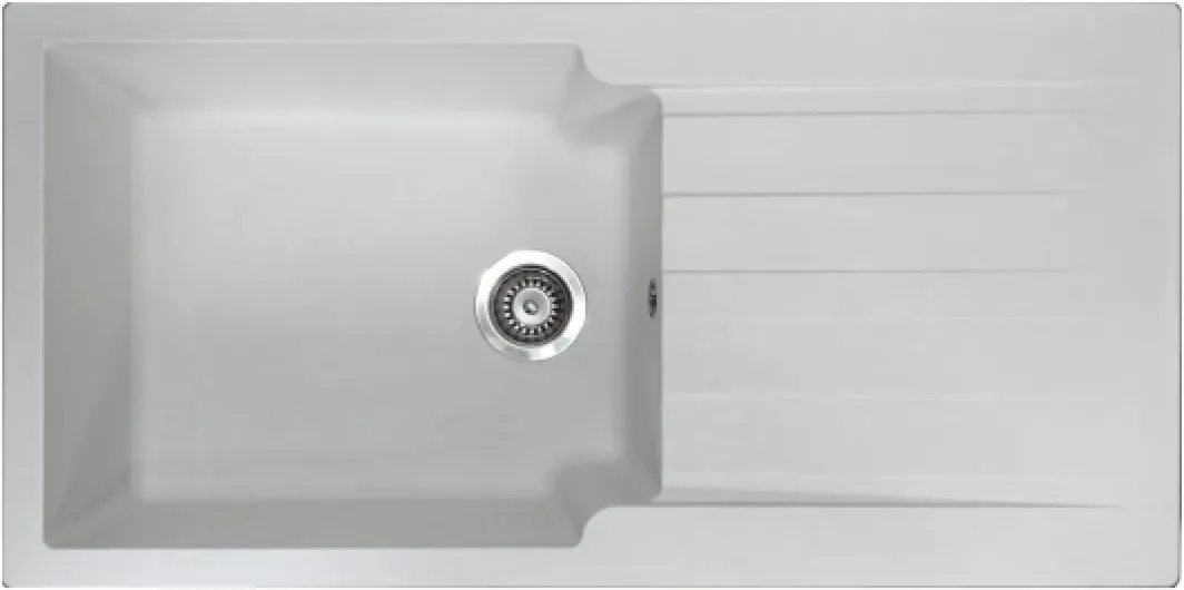 Sierra évier 1 grande cuve 1 égouttoir en résine blanc