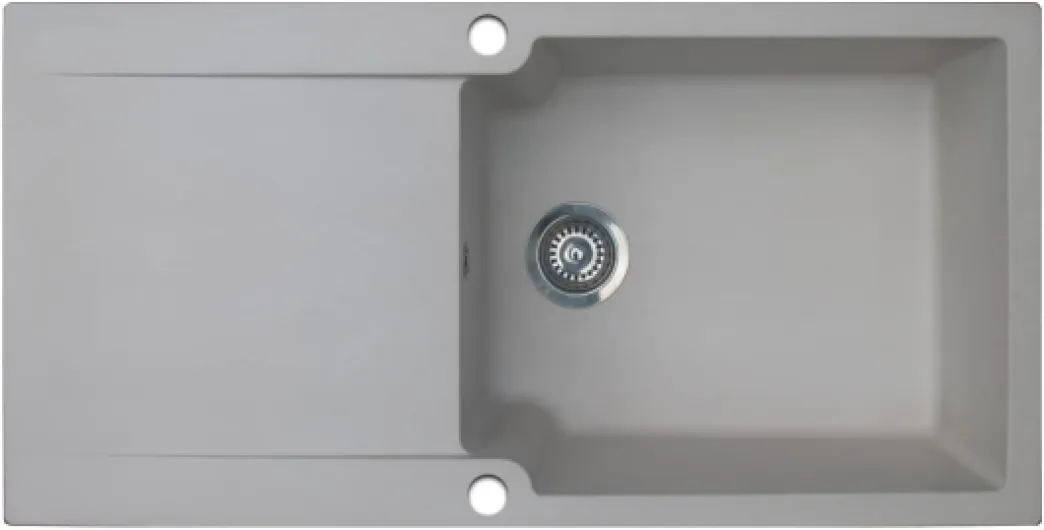 Lisse évier réversible 1 grande cuve 1 égouttoir en résine gris Grande cuve Gris