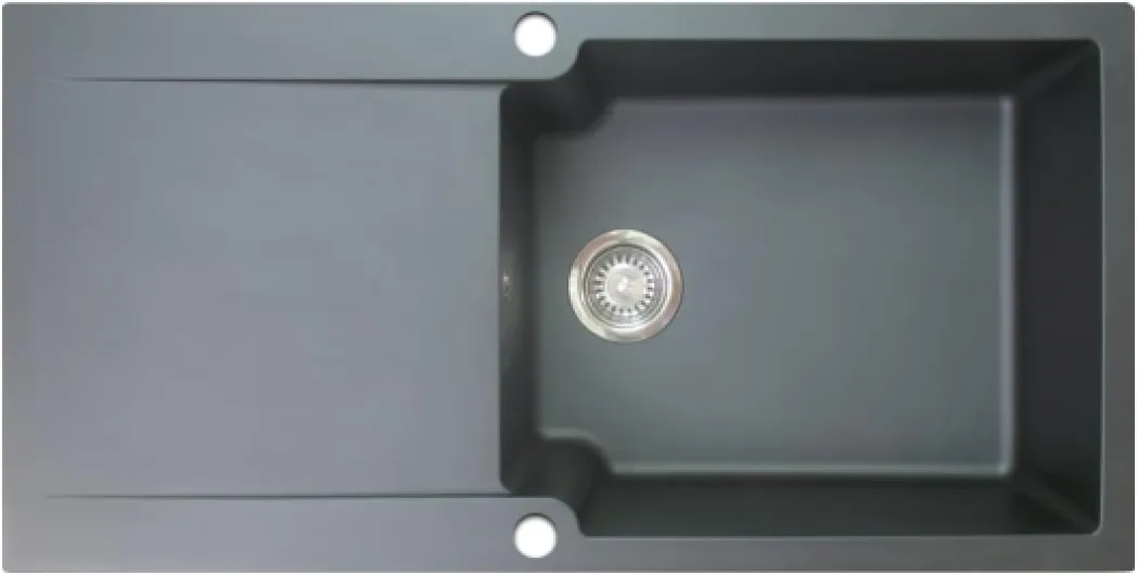 Lisse évier réversible 1 grande cuve 1 égouttoir en résine noir