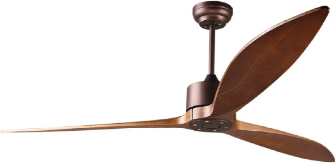 165CM DC Motor Ventilateur de Plafond Intelligent Moderne avec Google Home Alexa App Télécommande 6 Vitesses, Minuterie pour Cuisine, Patio, Salon 165 cm, Brun bois, Sans lumière