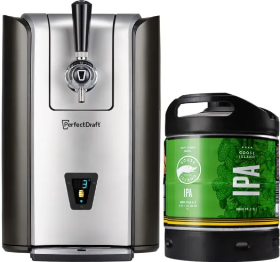 Pro – Pack Tireuse À Bière + 1 Fût Goose Island IPA 6L – Machine Pression À Domicile – Refroidissement À 3°C – 30 Jours Fraîcheur – Écran LED Température – Idée Cadeau Amateur Bière