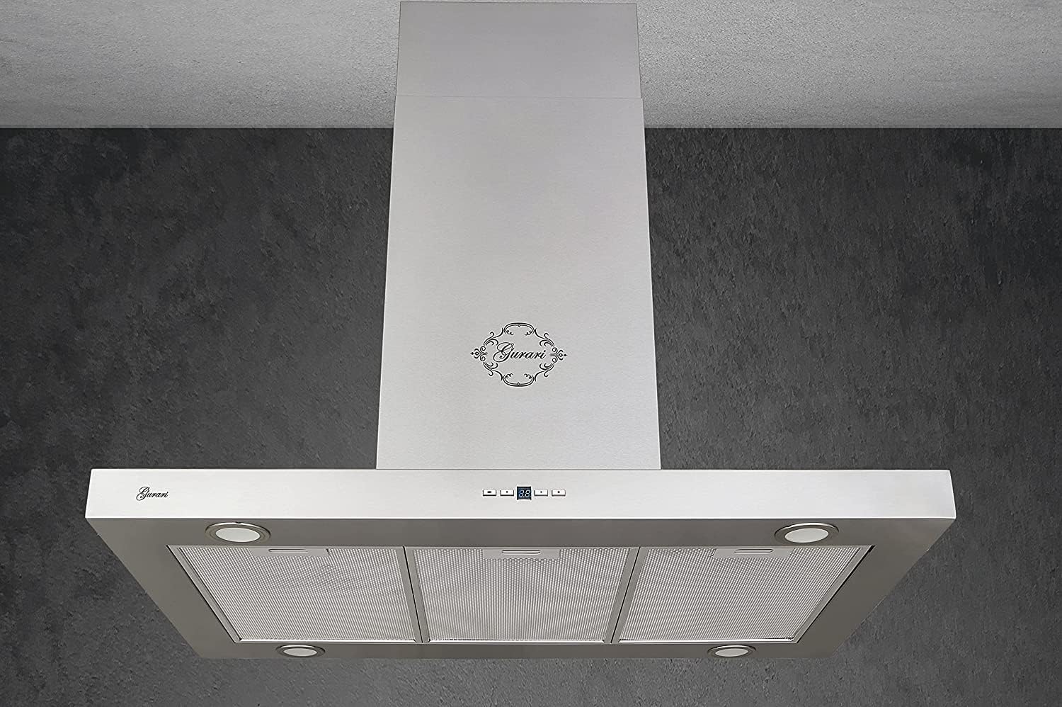 431 90 IS Pr Hotte îlot 90 cm, 1000 m³/h, acier inoxydable, télécommande, 4 LED 1,5 W