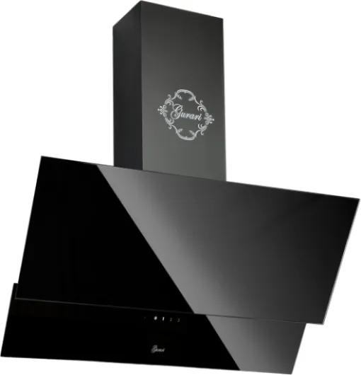 Hotte Murale 90 cm GURARI GCH D 268 9 Prime/Hotte aspirante Noire classe A 1000 m³/h avec Télécommande/Hotte de Cuisine avec Evacuation ou Recyclage/Hotte Inclinée avec Filtre à Charbon