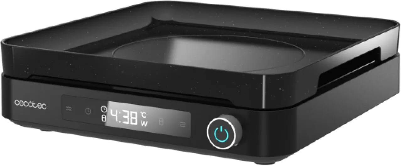 Plaque de Cuisson à Induction Numérique avec Grill Full Magma Grill - 2000W, 10 Niveaux de Puissance, Verre de Sécurité, Commande Tactile, Programmable, Température Réglable Noir - Accessoire Grill