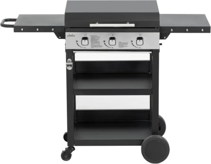 BIGHORN Plancha gaz de 3 brûleurs avec chariot et couvercle;7.2kw