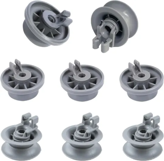 Roulettes Lave-Vaisselle 8 Pièces – 4× Panier Supérieur + 4× Panier Inférieur, Compatible avec Bosch/Neff/Beko – Pièces Détachées Lave-Vaisselle, montage clic sans outil