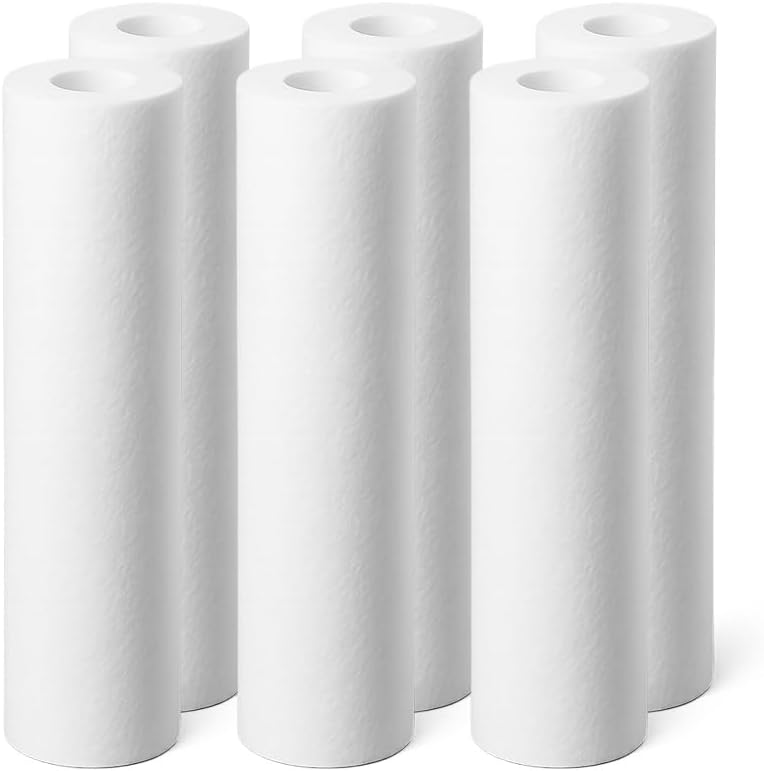 SINEA Cartouche filtre eau 1 micron 9 pouces 3/4 Ecosoft, filtration ultra fine, capture les sédiments, élimine les impuretés, lot de 6 1 µm