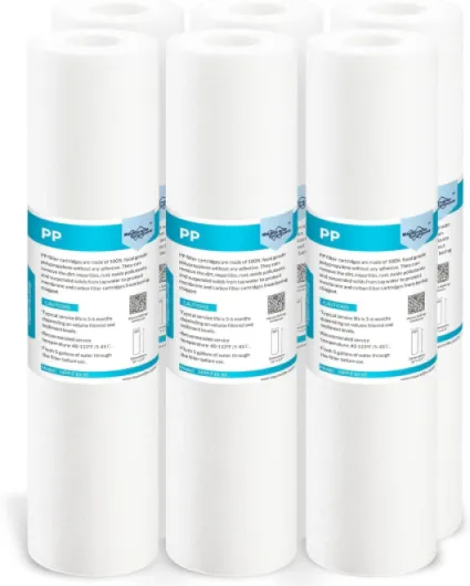 Membrane Solutions 10 x 2,5 pouces Remplacement de Filtres à Eau Sédiments en Polypropylène, Cartouche de Filtre, compatible avec Filtres Standards, Osmose Inverse - 20 Micron, 6 Pack 6 20 Micron
